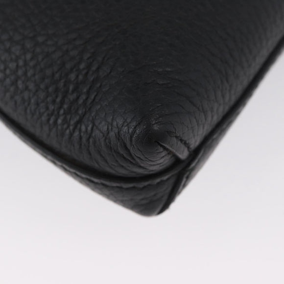 GUCCI Shoulder Bag Leather Black Silver 394915 Auth ka3437
