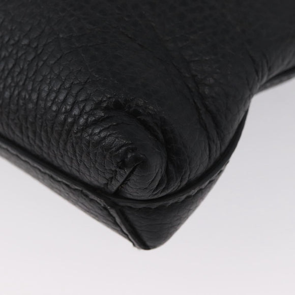 GUCCI Shoulder Bag Leather Black Silver 394915 Auth ka3437