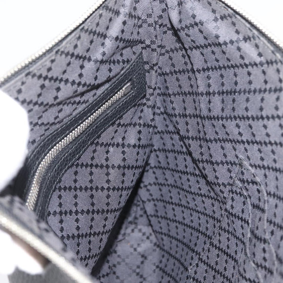 GUCCI Shoulder Bag Leather Black Silver 394915 Auth ka3437