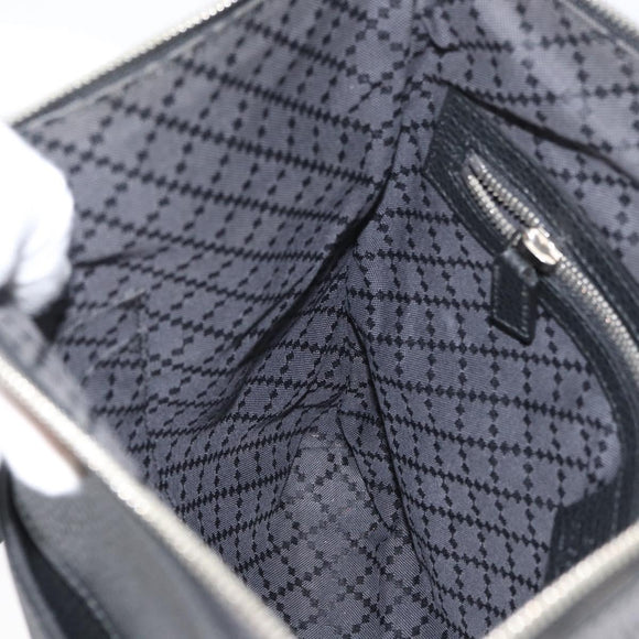 GUCCI Shoulder Bag Leather Black Silver 394915 Auth ka3437