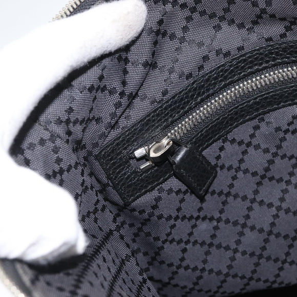 GUCCI Shoulder Bag Leather Black Silver 394915 Auth ka3437