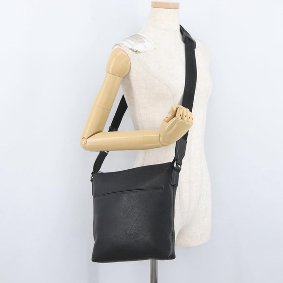 GUCCI Shoulder Bag Leather Black Silver 394915 Auth ka3437