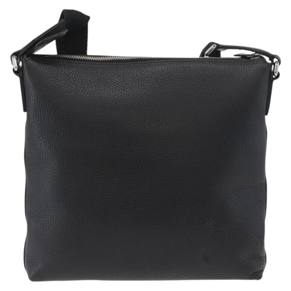 GUCCI Shoulder Bag Leather Black Silver 394915 Auth ka3437