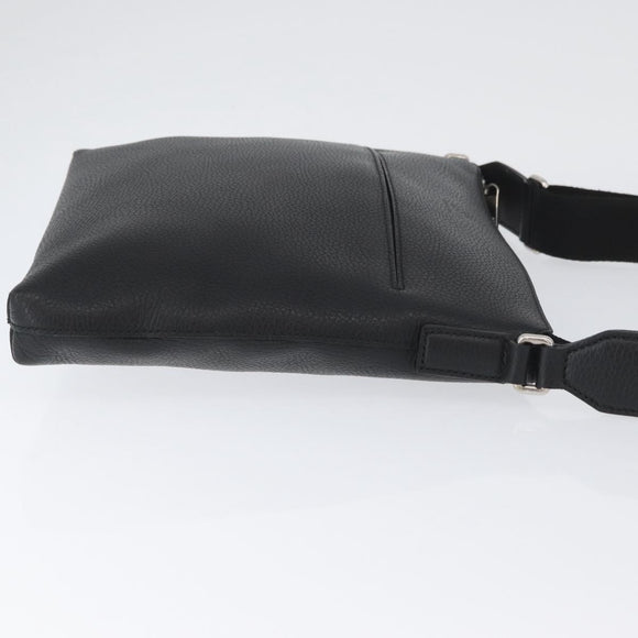 GUCCI Shoulder Bag Leather Black Silver 394915 Auth ka3437
