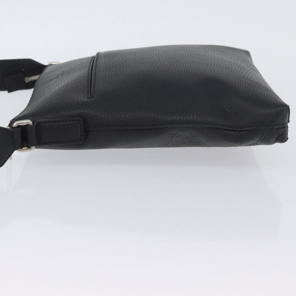 GUCCI Shoulder Bag Leather Black Silver 394915 Auth ka3437