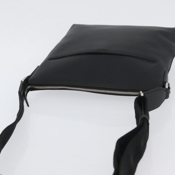 GUCCI Shoulder Bag Leather Black Silver 394915 Auth ka3437