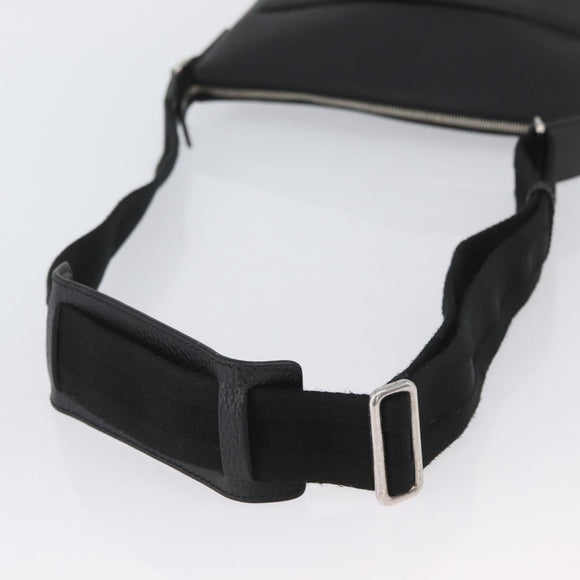 GUCCI Shoulder Bag Leather Black Silver 394915 Auth ka3437