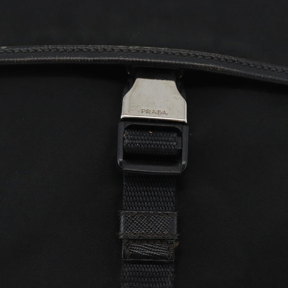 PRADA Shoulder Bag Nylon Black Silver Auth ka3438A