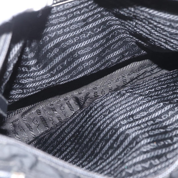 PRADA Shoulder Bag Nylon Black Silver Auth ka3438A