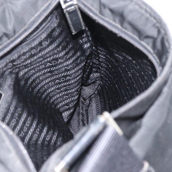 PRADA Shoulder Bag Nylon Black Silver Auth ka3438A