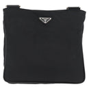 PRADA Shoulder Bag Nylon Black Silver Auth ka3438A-13