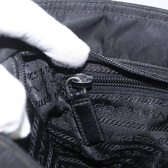 PRADA Shoulder Bag Nylon Black Silver Auth ka3438A
