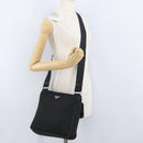PRADA Shoulder Bag Nylon Black Silver Auth ka3438A-24