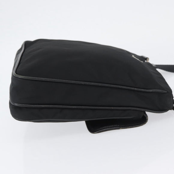 PRADA Shoulder Bag Nylon Black Silver Auth ka3438A