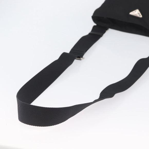 PRADA Shoulder Bag Nylon Black Silver Auth ka3438A
