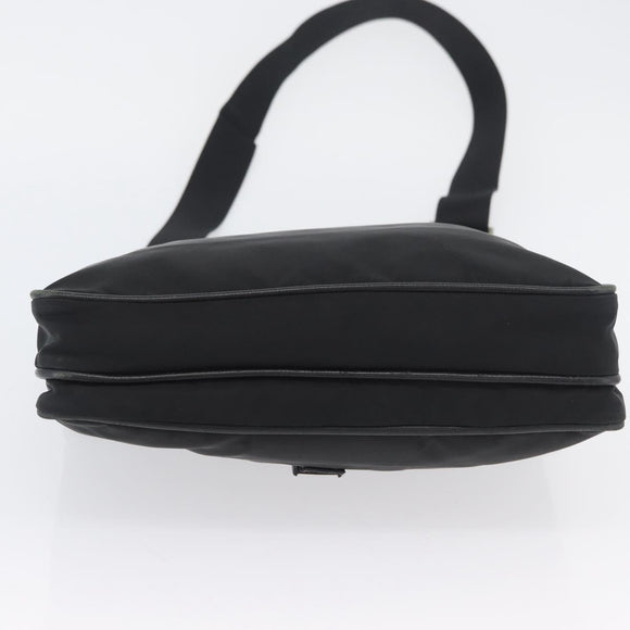 PRADA Shoulder Bag Nylon Black Silver Auth ka3438A