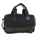 FENDI Hand Bag Nylon 2way Black Silver Auth ka3439-1