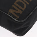 FENDI Hand Bag Nylon 2way Black Silver Auth ka3439-12