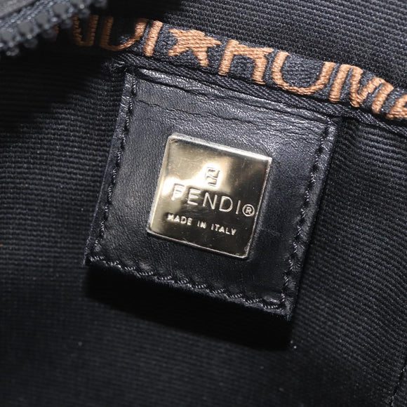 FENDI Hand Bag Nylon 2way Black Silver Auth ka3439