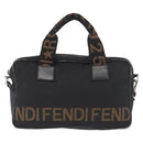 FENDI Hand Bag Nylon 2way Black Silver Auth ka3439-2
