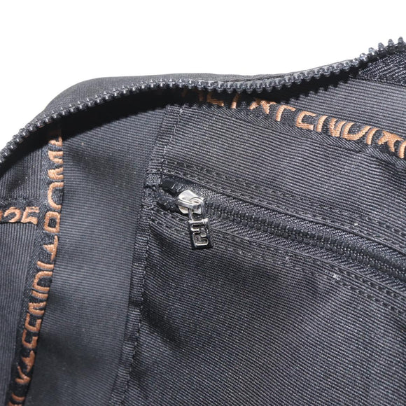 FENDI Hand Bag Nylon 2way Black Silver Auth ka3439