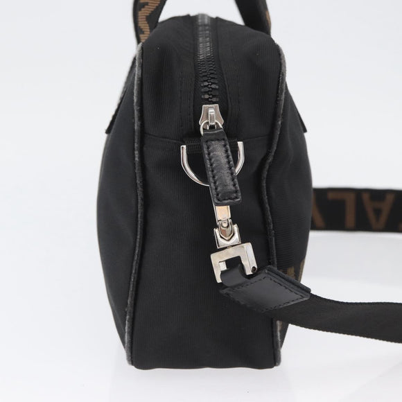 FENDI Hand Bag Nylon 2way Black Silver Auth ka3439