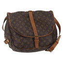 LOUIS VUITTON Monogram Saumur 35 Shoulder Bag M42254 LV Auth ka344-1