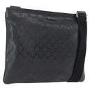 GUCCI GG Implementation Shoulder Bag PVC Black Silver 201446 Auth ka3440-1