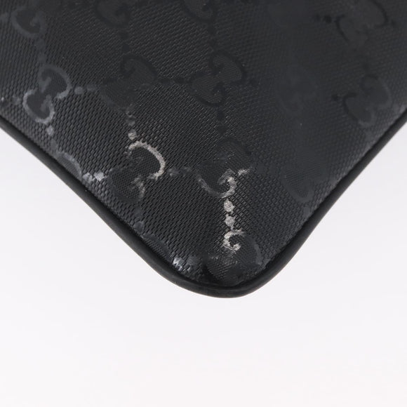 GUCCI GG Implementation Shoulder Bag PVC Black Silver 201446 Auth ka3440