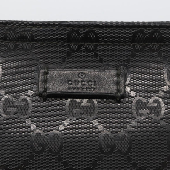 GUCCI GG Implementation Shoulder Bag PVC Black Silver 201446 Auth ka3440