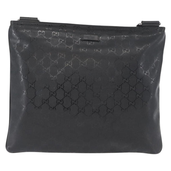 GUCCI GG Implementation Shoulder Bag PVC Black Silver 201446 Auth ka3440
