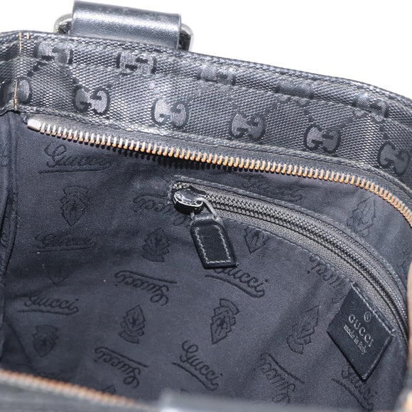 GUCCI GG Implementation Shoulder Bag PVC Black Silver 201446 Auth ka3440