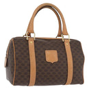 CELINE Macadam Canvas Hand Bag PVC Leather Brown Gold Auth ka3443-1