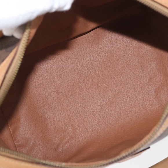 CELINE Macadam Canvas Hand Bag PVC Leather Brown Gold Auth ka3443