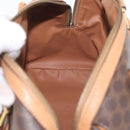 CELINE Macadam Canvas Hand Bag PVC Leather Brown Gold Auth ka3443-19
