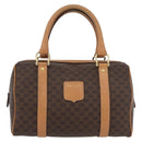 CELINE Macadam Canvas Hand Bag PVC Leather Brown Gold Auth ka3443-2
