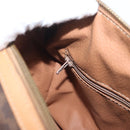 CELINE Macadam Canvas Hand Bag PVC Leather Brown Gold Auth ka3443-20