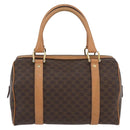 CELINE Macadam Canvas Hand Bag PVC Leather Brown Gold Auth ka3443-3