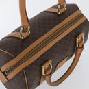 CELINE Macadam Canvas Hand Bag PVC Leather Brown Gold Auth ka3443-6