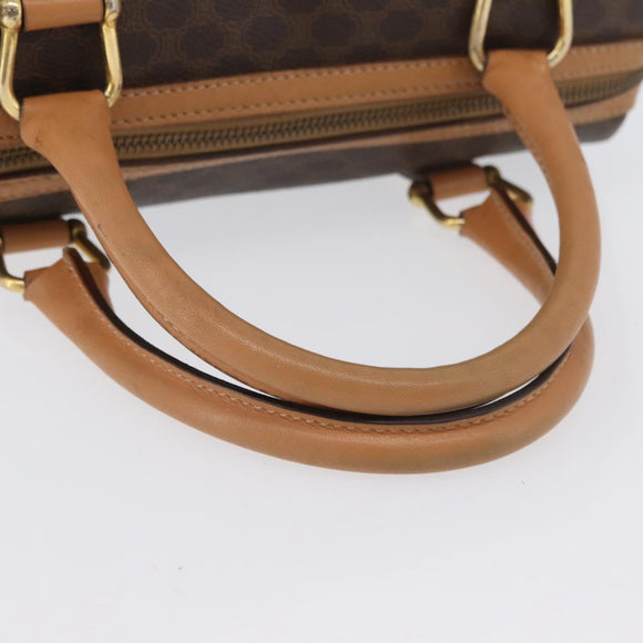 CELINE Macadam Canvas Hand Bag PVC Leather Brown Gold Auth ka3443