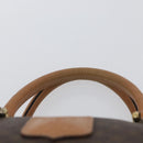 CELINE Macadam Canvas Hand Bag PVC Leather Brown Gold Auth ka3443-8