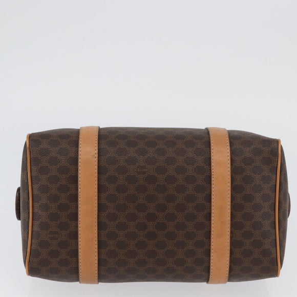 CELINE Macadam Canvas Hand Bag PVC Leather Brown Gold Auth ka3443