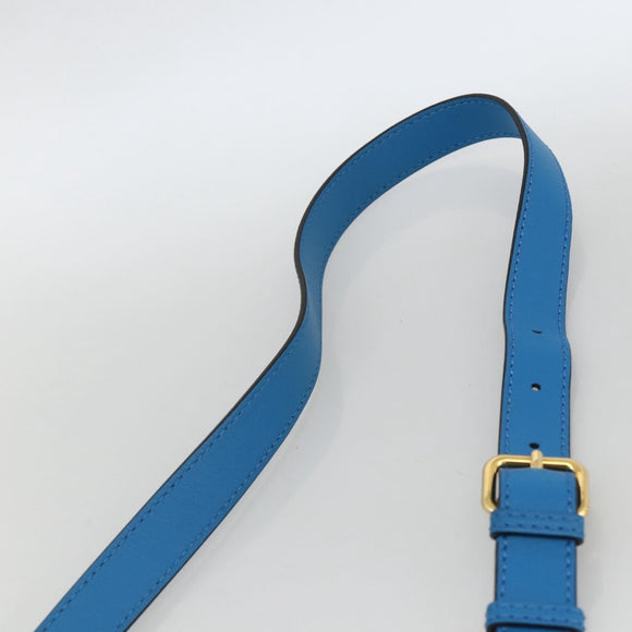 FENDI Peek A Boo Hand Bag Leather 2way Blue Gold Auth ka3444M