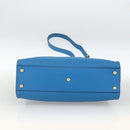 FENDI Peek A Boo Hand Bag Leather 2way Blue Gold Auth ka3444M-5