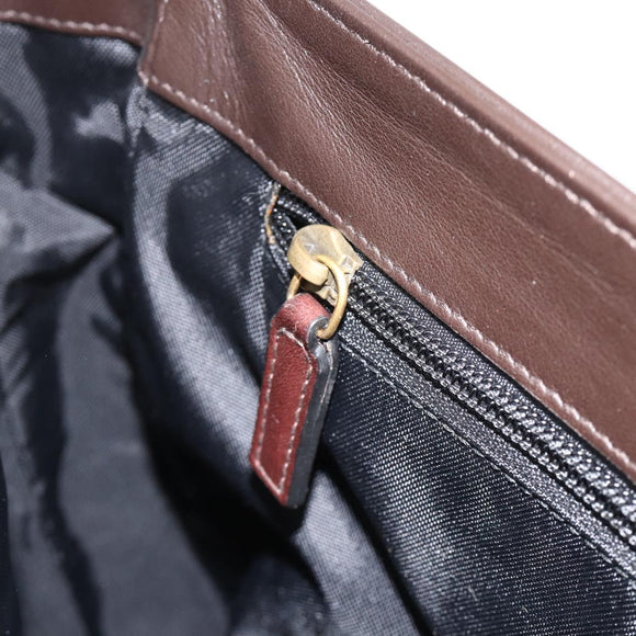 Salvatore Ferragamo Hand Bag Leather Brown Gold Auth ka3448