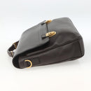 Salvatore Ferragamo Hand Bag Leather Brown Gold Auth ka3448-3
