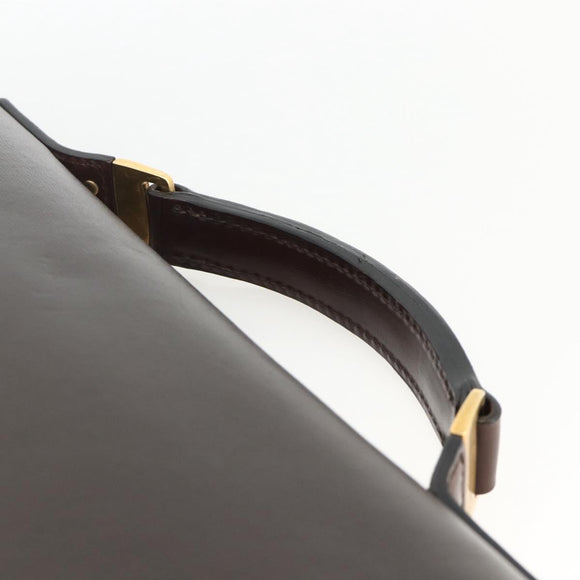 Salvatore Ferragamo Hand Bag Leather Brown Gold Auth ka3448