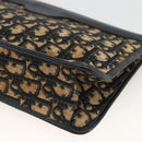 Christian Dior Trotter Canvas Clutch Bag Navy Gold Auth ka3452-14
