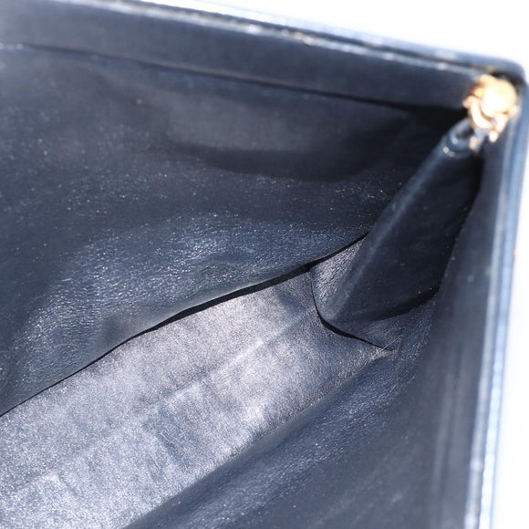 Christian Dior Trotter Canvas Clutch Bag Navy Gold Auth ka3452