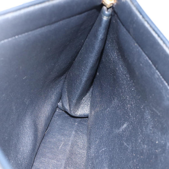Christian Dior Trotter Canvas Clutch Bag Navy Gold Auth ka3452